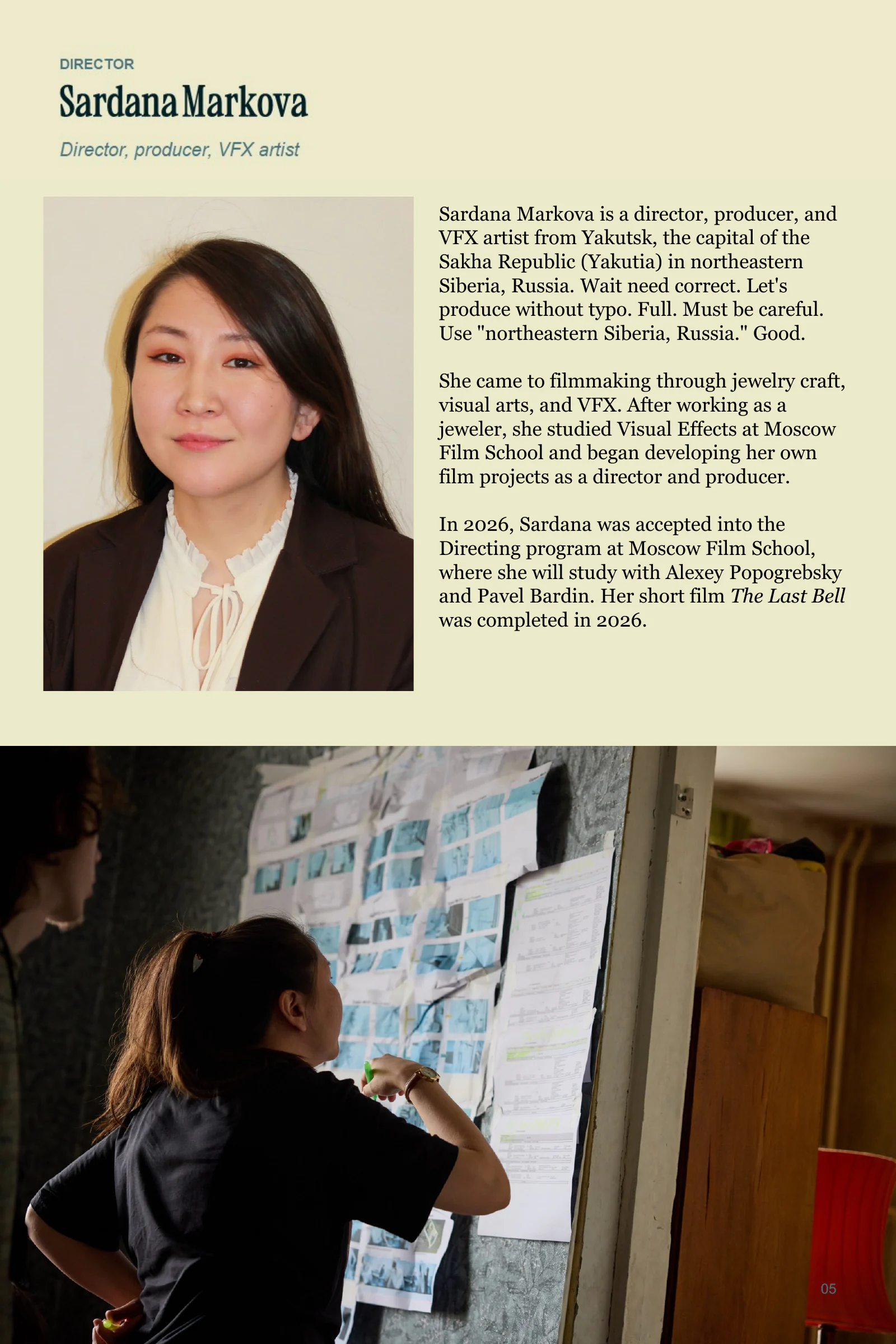 The Last Bell English press kit, page 5 of 9